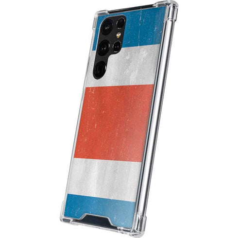 Costa Rican Flag Distressed Galaxy S23 Ultra Clear Case